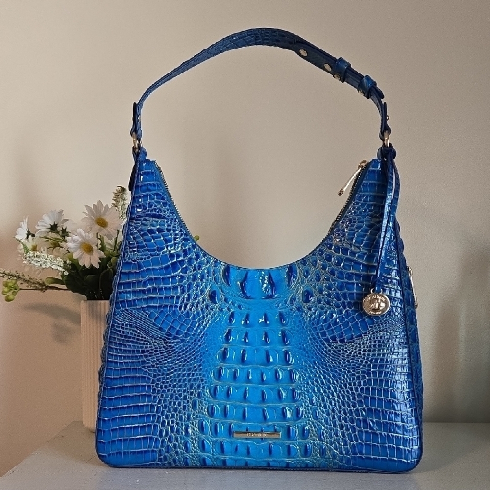 Brahmin Ombre Melbourne Collection Tabitha Electric Indigo Shoulder Bag